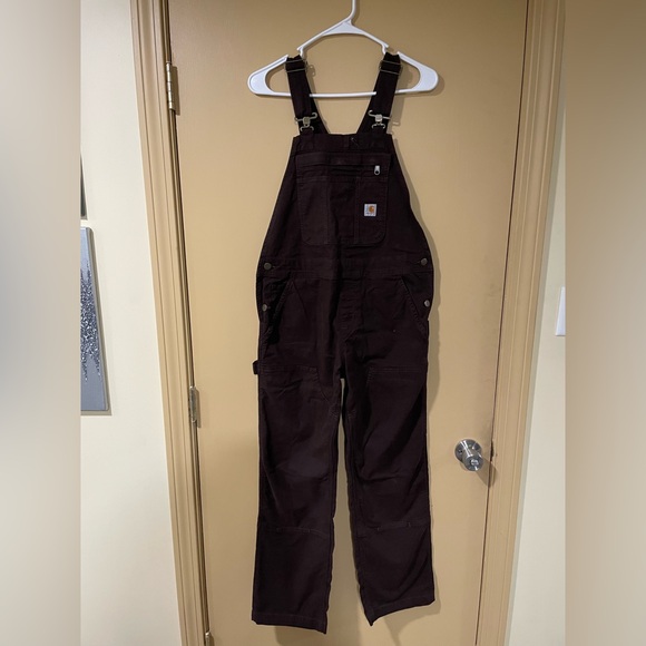 Carhartt Chocolate Brown Work Overalls - Picture 1 of 8